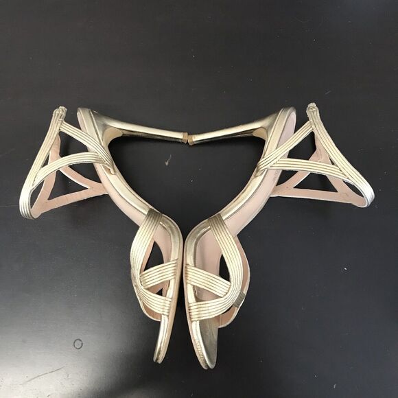 Rachel Zoe Isabella Metalic Gold Leather Stiletto High Heeled Sandals Women’s 8 - Picture 5 of 16